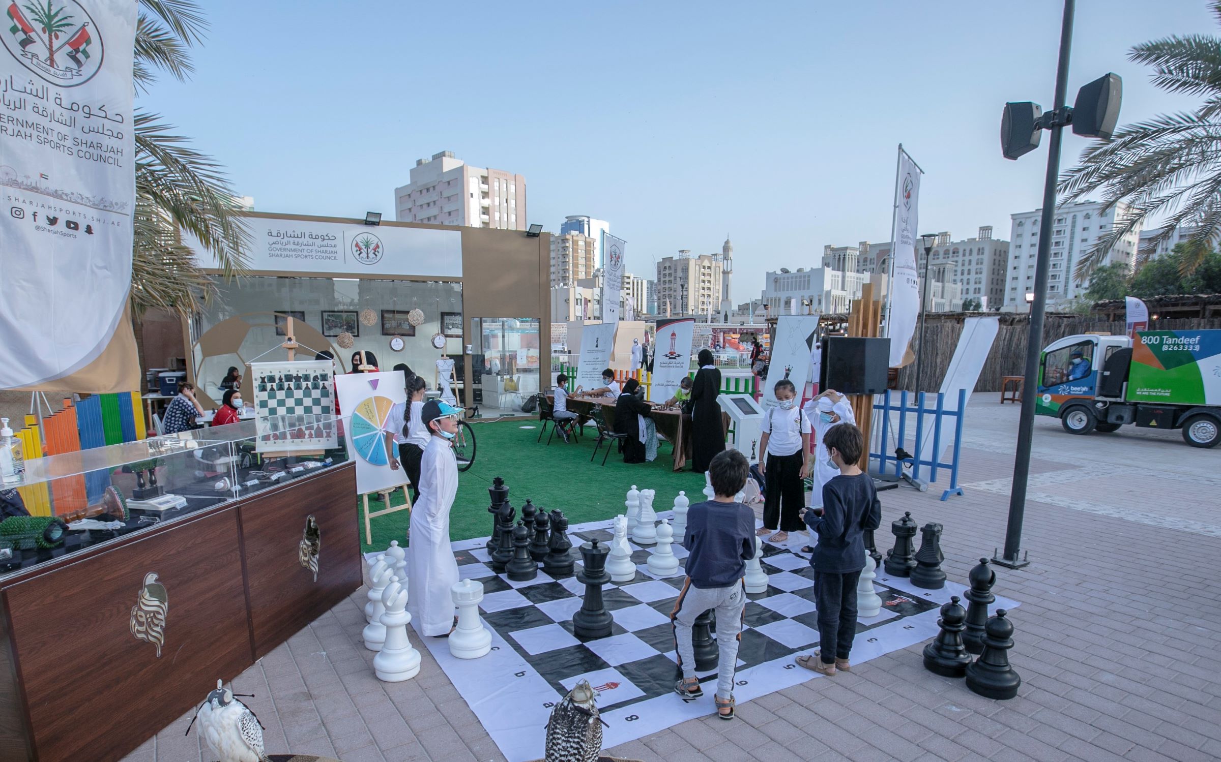 Making The Right Moves In A Game Of Giant Outdoor Chess At Sharjah